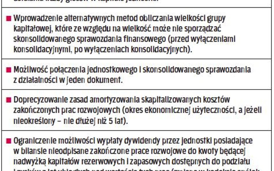 2. Pozostałe zmiany w prawie bilansowym