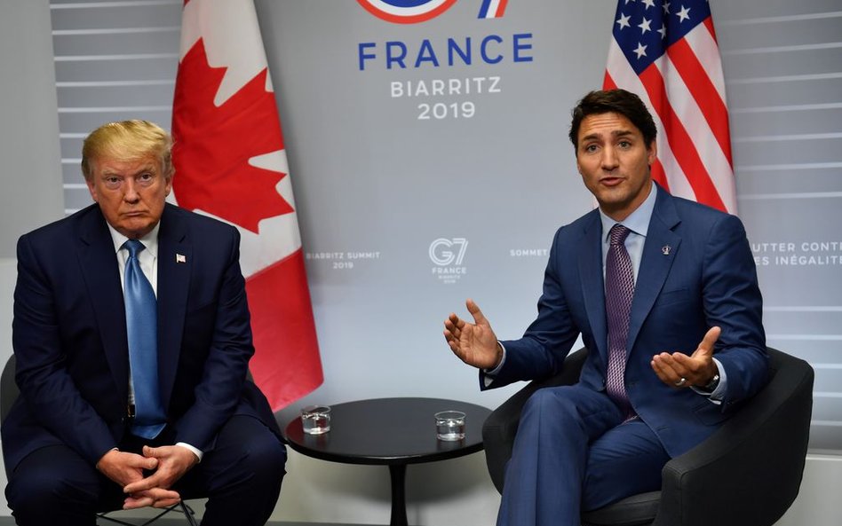 Justin Trudeau i Donald Trump po dwustronnym spotkaniu