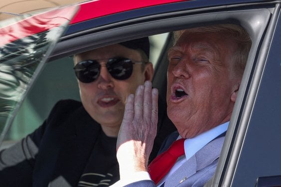 De Amerikaanse president Donald Trump en de rijkste man ter wereld Elon Musk