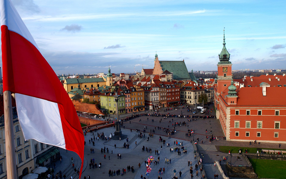 Warszawa, widok z góry na Plac Zamkowy