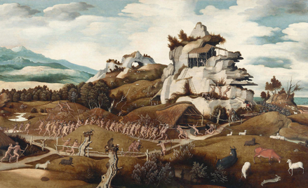 „Krajobraz z epizodem z podboju Ameryki” – obraz niderlandzkiego malarza Jana Mostaerta z ok. 1535 r