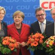 Reiner Haseloff (pierwszy z prawej) z kanclerz Angela Merkel oraz Julią Kloeckner i Guido Wolfem - n
