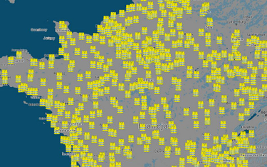 Mapa miejsc, gdzie odbywać się będą blokady dróg we Francji