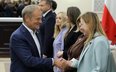 Premier Donald Tusk oraz minister funduszy i polityki regionalnej Katarzyna Pełczyńska-Nałęcz na pos