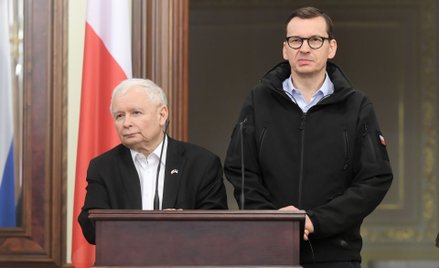 Jarosław Kaczyński i Mateusz Morawiecki w Kijowie