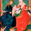 Święta Anna Samotrzeć: św. Anna oraz Maria z Dzieciątkiem; tablica środkowa tryptyku. Czechy ok. 151