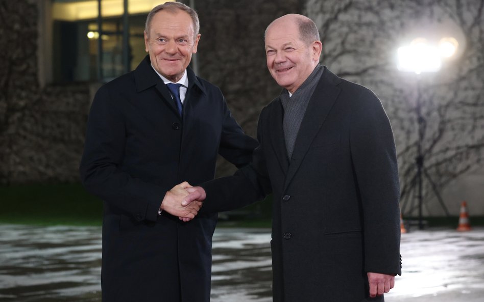 Premier Donald Tusk i kanclerz Niemiec Olaf Scholz