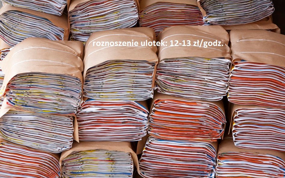 Roznoszenie ulotek - 12 - 13 zł za godzinę