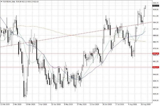 Notowania soi w USA – dane dzienne