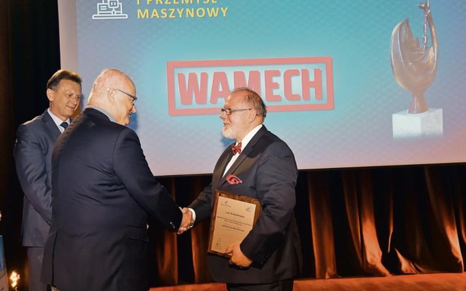 Nagrodę w kategorii elektrotechnika i przemysł maszynowy odebrał Piotr Wąsik, prezes spółki Wamech, 