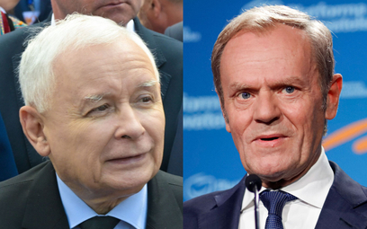 Liderzy PiS (Jarosław Kaczyński) i KO (Donald Tusk)