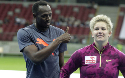Anita Włodarczyk i Usain Bolt podczas Memoriału Kamili Skolimowskiej w zeszłym roku