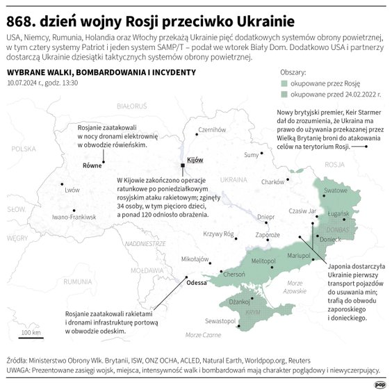 Tak wyglądała sytuacja na Ukrainie w 868 dniu wojny