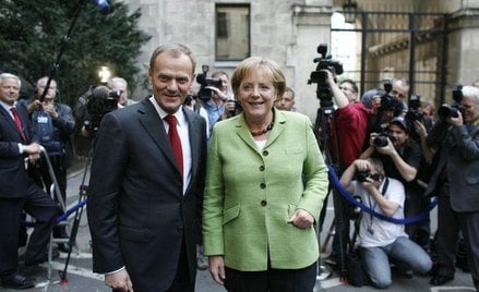 Premier Donald Tusk i kanclerz Niemiec Angela Merkel