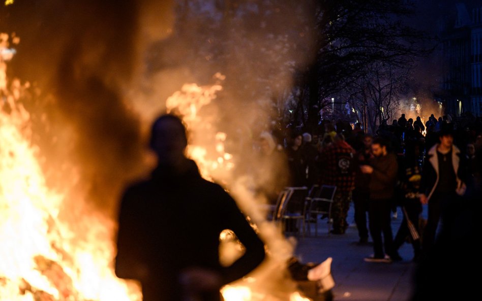 Protest przeciwko reformie wieku emerytalnego w Nantes