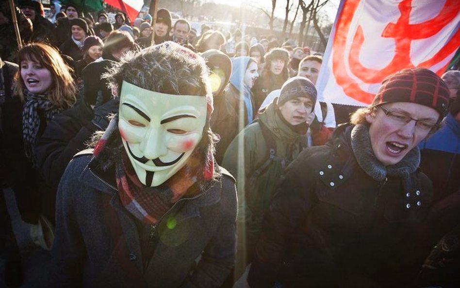 Warszawska demonstracja w sprawie ACTA