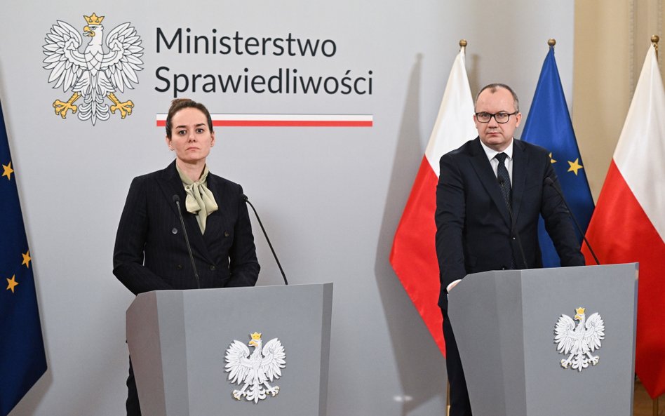 Warszawa, 26.02.2024. Minister sprawiedliwości, prokurator generalny Adam Bodnar oraz wceminister sp