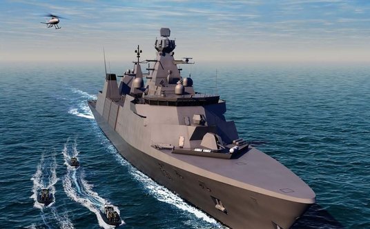 Wizja artystyczna fregaty HMS Venturer typu 31/Inspiration.