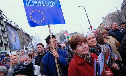 Opozycyjna demonstracja w centrum Budapesztu