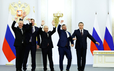 Władimir Putin i przywódcy władz okupacyjnych na Ukrainie