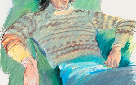 Ossie Wearing a Fairisle Sweater, 1970 Coloured pencil and crayon on paper Private collection, Londo
