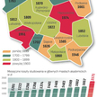 Koszty studiowania to: czesne, wynajem kawalerki, bilet miesięczny. Na mapie podane jest średnie cze