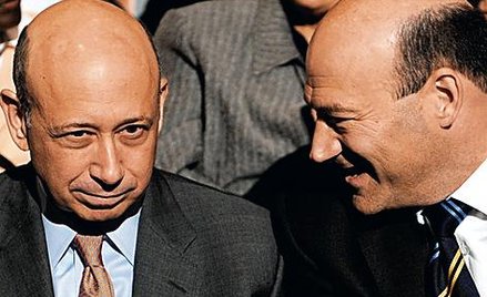 Prezes banku Goldman Sachs Lloyd Blankfein (z lewej) i szef rady dyrektorów Gary Cohn