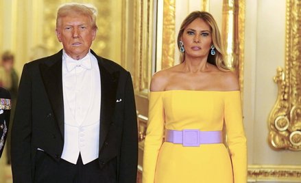 Stylizacja, w której Melania Trump wystąpiła na kolacji w Windsorze, wzbudziła kontrowersje.