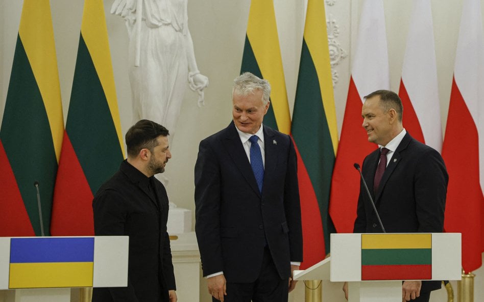 Wołodymyr Zełenski, Gitanas Nauseda i Karol Nawrocki