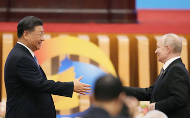 Prezydenci Chin Xi Jinping i Rosji Władimir Putin w Pekinie, 18 października 2023 r.