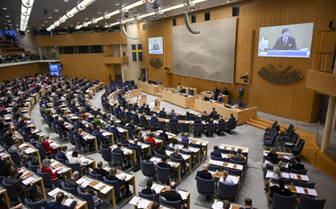 Szwedzki parlament głosuje nad członkostwem Szwecji w NATO. Sztokholm 22 marca 2023 r.