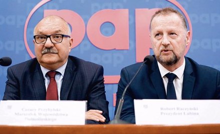 Marszałek Cezary Przybylski i prezydent Lubina Robert Raczyński testują układ sił w regionie