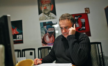 Tomasz Sakiewicz w siedzibie redakcji