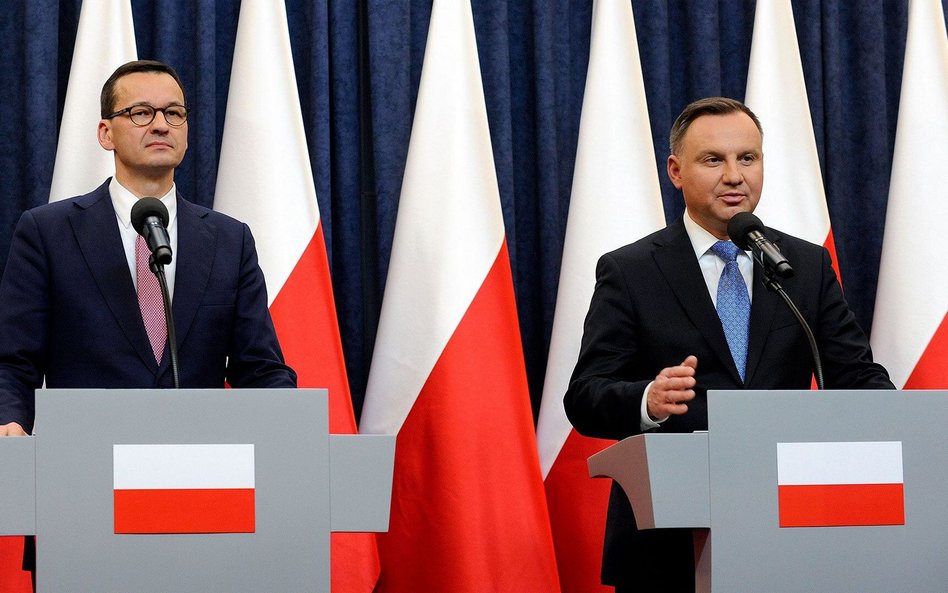 Premier Mateusz Morawiecki i prezydent Andrzej Duda