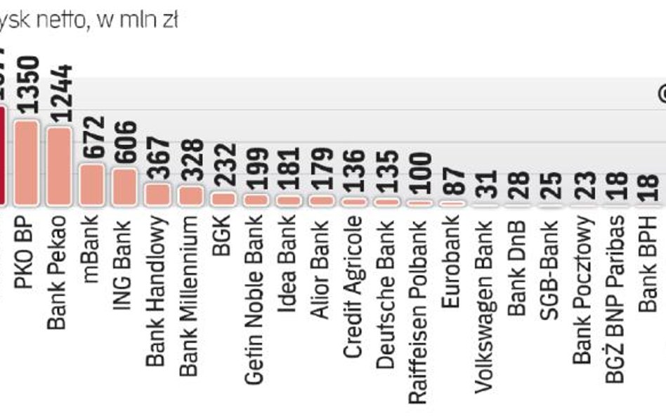 Banki o najwyższym Zysku Netto