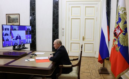Narada Władimira Putina z doradcami w przeddzień Dnia Zwycięstwa w Rosji