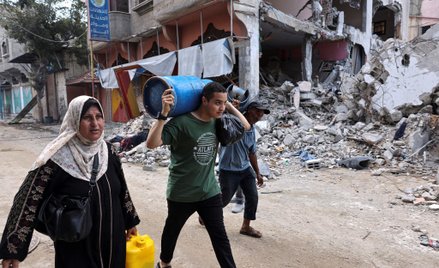 Zniszczone budynki w Strefie Gazy