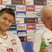 Jakub Błaszczykowski i Leo Beenhakker na konferecji we Wronkach.