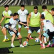 Reprezentacja Argentyny podczas treningu w Kansas City. Przy piłce Lionel Messi