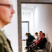 Poborowi w kolejce do badań lekarskich; Myślenice, luty 2024 r.