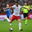 Robert Lewandowski podczas towarzyskiego meczu z Ukrainą w Warszawie