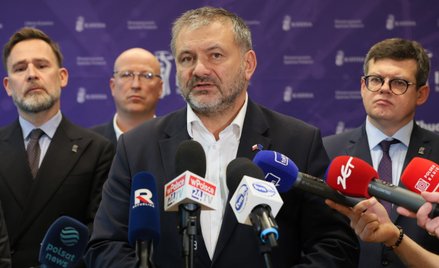 Minister sprawiedliwości Waldemar Żurek na briefingu prasowym, po spotkaniu z przedstawicielami „Ius