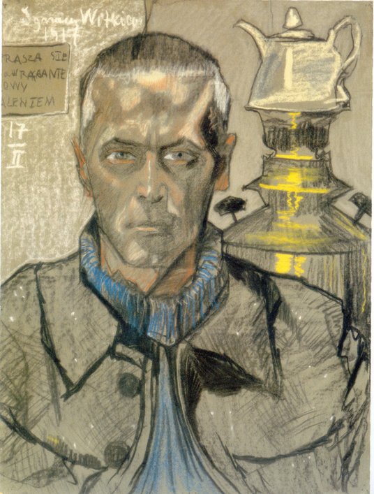 Stanisław Ignacy Witkiewicz, „Autoportret z samowarem”, 17 lutego 1917 r.
