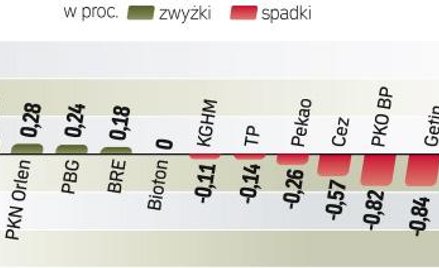 Mimo niesprzyjającego klimatu, jaki wczoraj panował na światowych giełdach, WIG20 zdołał zakończyć d