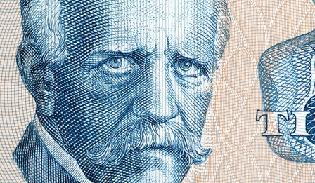 Portret Fridtjof Nansen na norweskich pieniędzach