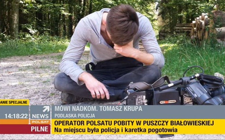 Reporter PolsatNews pobity w Białowieży