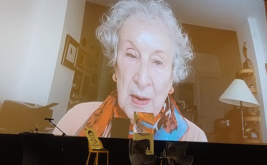 Margaret Atwood połączyła się z uczestnikami Kongresu w Krakowie zdalnie