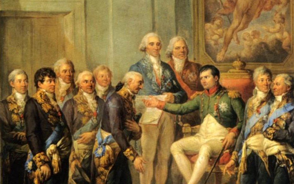 Marcello Bacciarelli, Nadanie konstytucji Księstwu Warszawskiemu przez Napoleona, 1811, Muzeum Narod