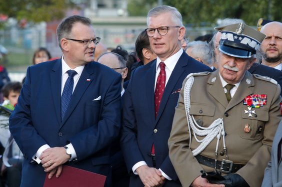 Doradca prezydenta Jan Józef Kasprzyk, szef Biura Bezpieczeństwa Narodowego Sławomir Cenckiewicz i g