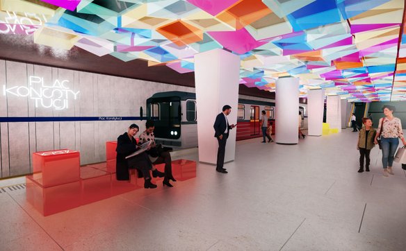 Stacja Plac Konstytucji została uwzględniona w planach jako przyszły węzeł przesiadkowy dla planowan